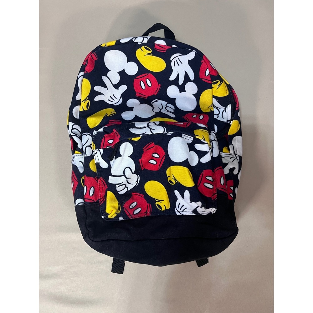 Disney Mickey Mouse All Over Print Backpack Navy Blue Canvas Bag Back to School